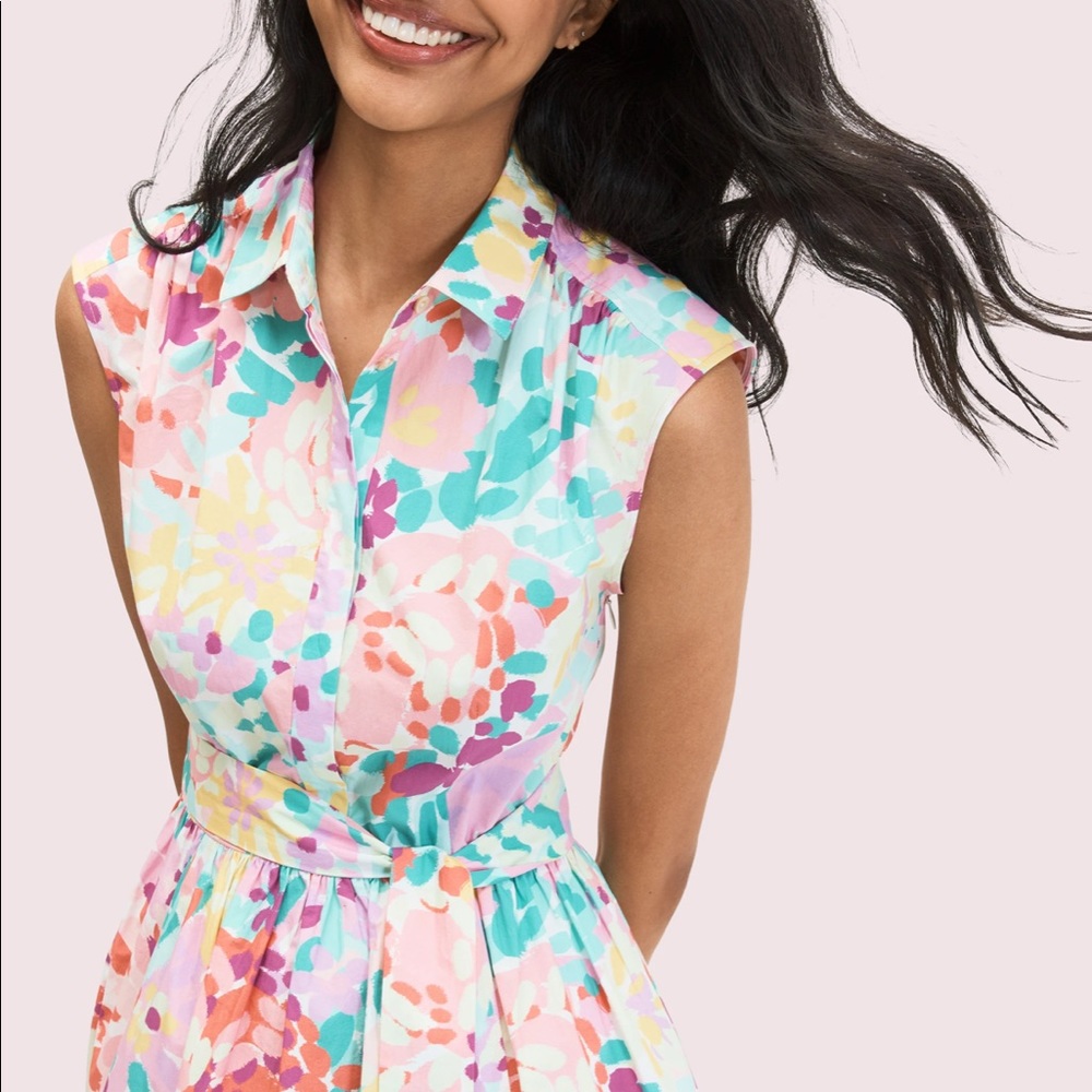 Kate Spade painted petals shirtdress size 4 6